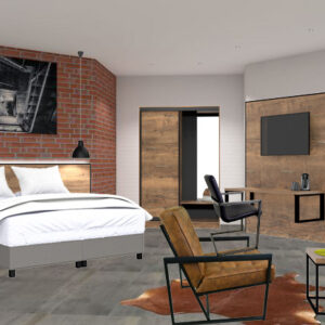 Hotelzimmer Industrie Halifax Zinn Schwarz