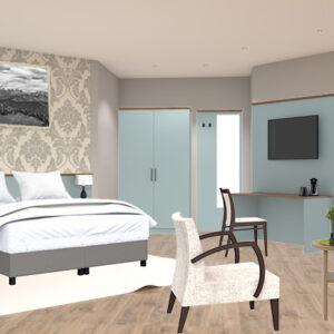 Hotelzimmer Landhausstil Fjordgrün