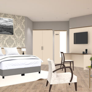 Hotelzimmer Landhausstil Sandbeige